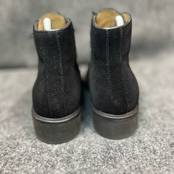 Ann Taylor Black Suede Lace Up Vintage Style Ankle Boot - Picture 4 of 8